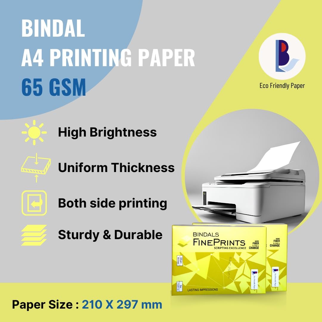 Bindal 65GSM Copier Paper A4 Size|500 Sheets - Image 2